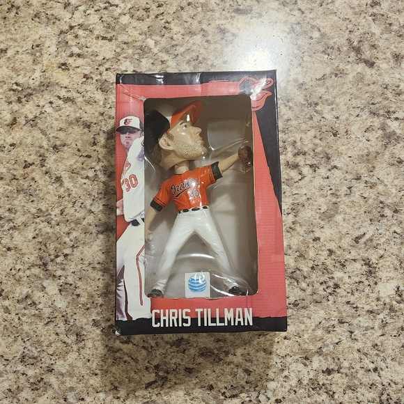 Baseball Player Bobblehead Toy - Orange and White - Picture 1 of 4